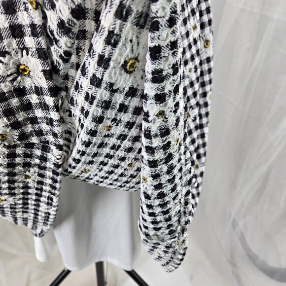 718-11 Torrid Gingham black white checked Daisy off shoulder dress Size 2 18/20 - Picture 6 of 9